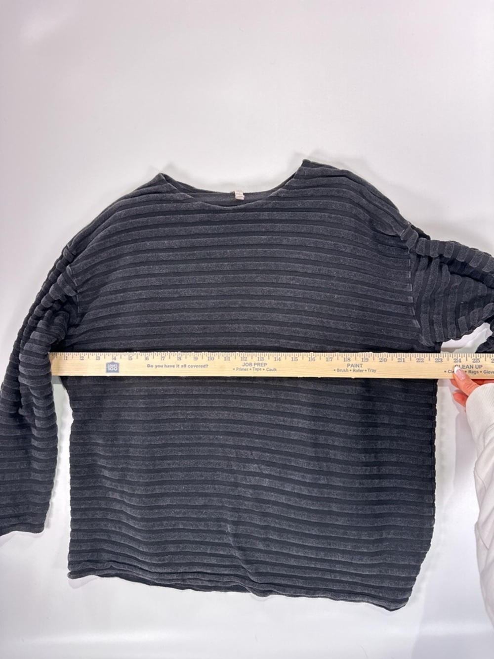 Striped Black Ribbed Top with COS Tag - Picture 9 of 10